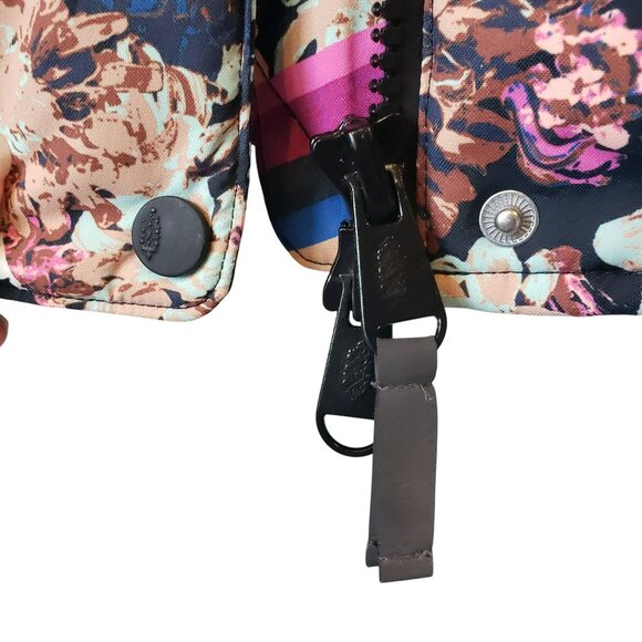 Free People Movement Bunny Slope Ski Jacket Colorful Stripe Floral Puffer Pink - Picture 15 of 16